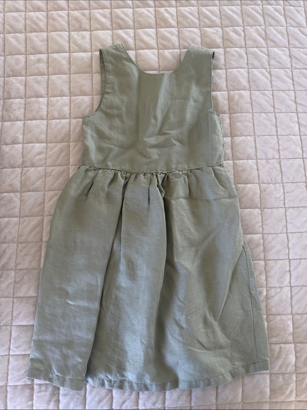 Classic Girls' Sage Green Sleeveless Dress